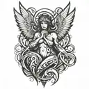 angel gangsta tattoo design idea