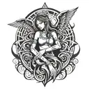 angel gangsta tattoo design idea