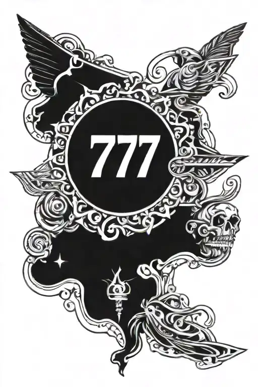 777 with succes beside  tattoo design idea