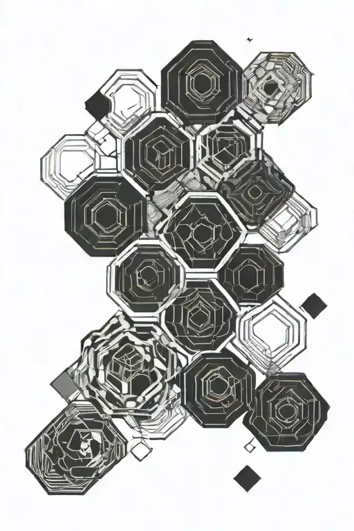 cool hexagon pattern tattoo design idea