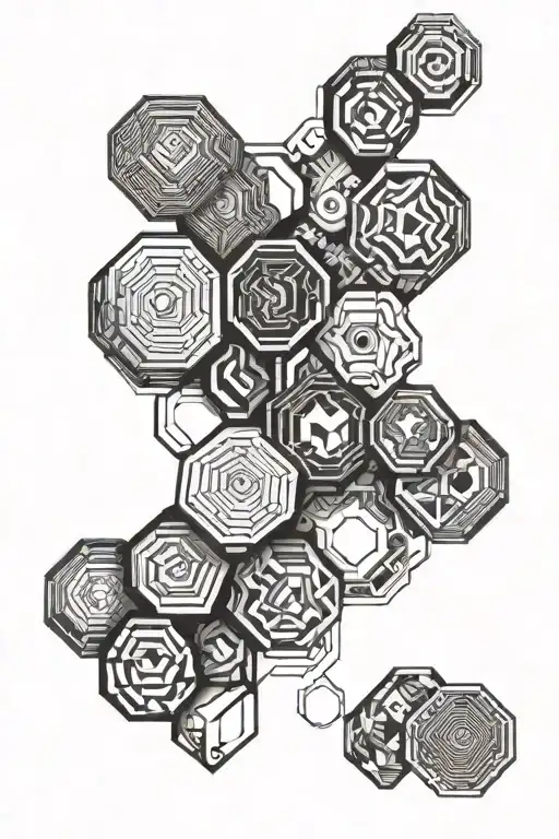 cool hexagon pattern tattoo design idea