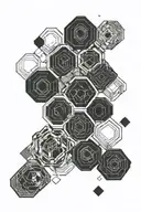cool hexagon pattern tattoo design idea