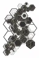 cool hexagon pattern tattoo design idea