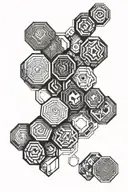 cool hexagon pattern tattoo design idea