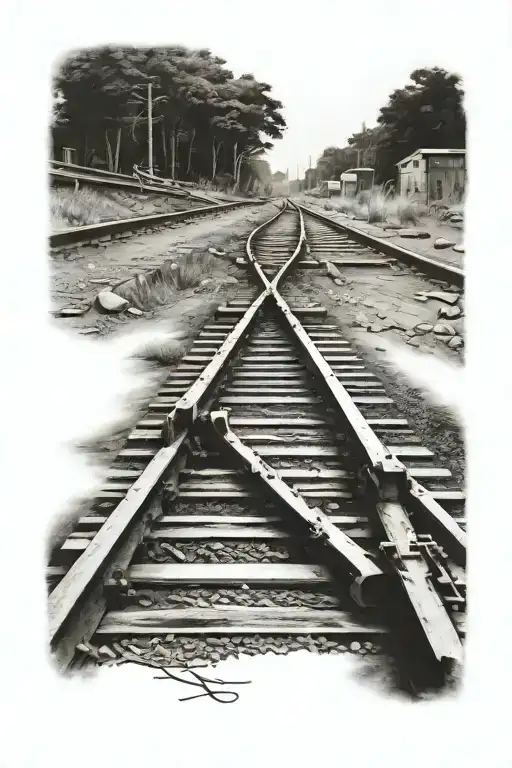 train tracks forming tattoo design idea