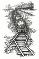 train tracks tattoo design idea