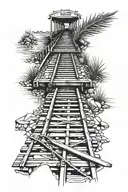 train tracks tattoo design idea