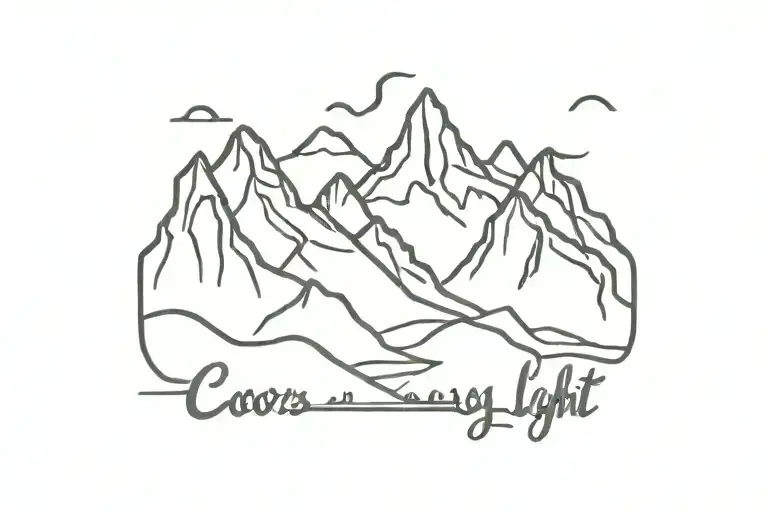 coors light mountains  tattoo design idea