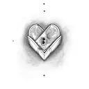 Heart with a letter R and J tattoo design idea