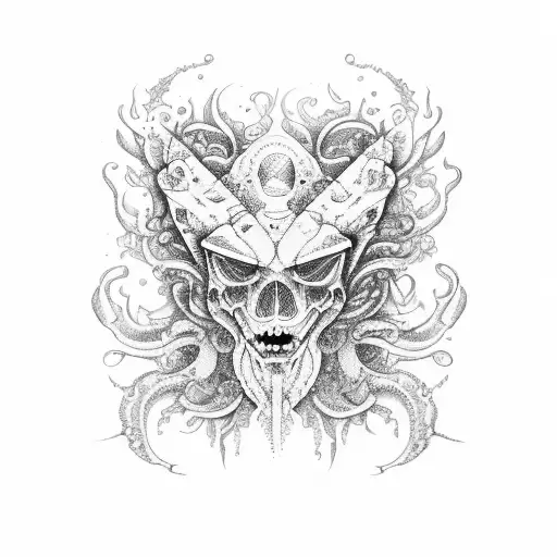 Ocean and gemini tattoo design idea