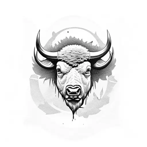 guitar, Buffalo, sunflower tattoo design idea