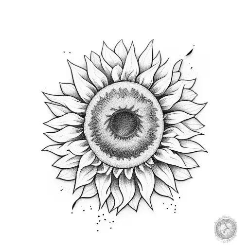 guitar sunflower buffallo tattoo design idea