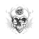 A skull clown with cards and Roses tattoo design idea