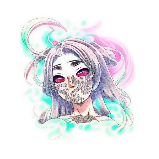 Ahegao anime girl sexy  tattoo design idea