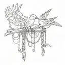 broken chains and birds free tattoo design idea
