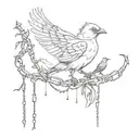 broken chains and birds free tattoo design idea