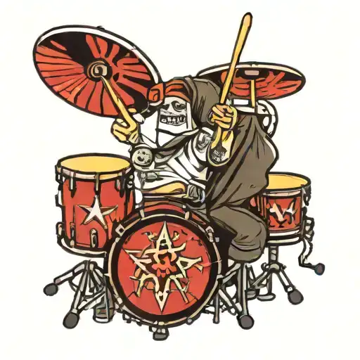 Drummer word tattoo design idea