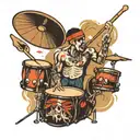 Drummer word tattoo design idea