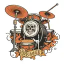 Drummer word tattoo design idea