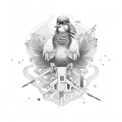 highway dove mechanic tattoo design idea