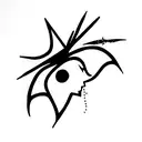 black widow with scarñet witch tattoo design idea