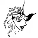 black widow with scarñet witch tattoo design idea