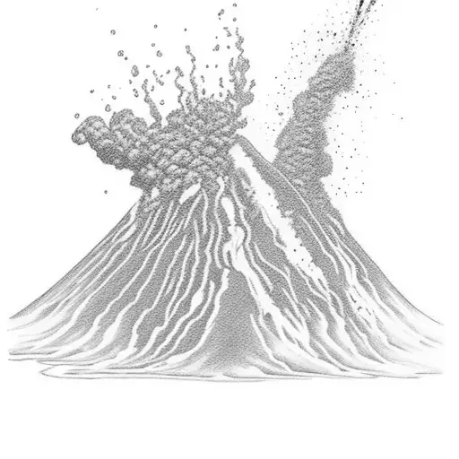 Volcano erupting tattoo design idea