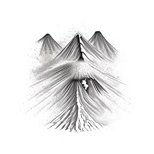 Volcano erupting tattoo design idea