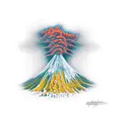 Volcano erupting tattoo design idea