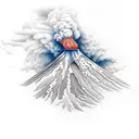 Volcano erupting tattoo design idea