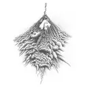 Volcano erupting tattoo design idea