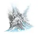 Volcano erupting tattoo design idea
