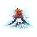 Volcano erupting tattoo design idea