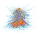 Volcano erupting tattoo design idea