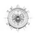 pantheon on fire tattoo design idea