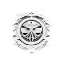 pantheon on fire tattoo design idea