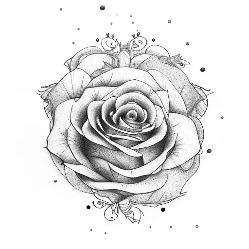 Cosmo, Violet and rose bouquet  tattoo design idea