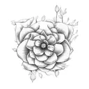 violet flower tattoo design idea
