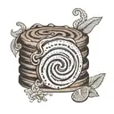 cocoa swirl pastry tattoo design idea