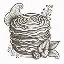 cocoa swirl pastry tattoo design idea