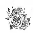 Panther with roses tattoo design idea