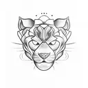 Panther with roses tattoo design idea