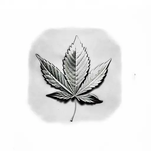 weed leaf  tattoo design idea