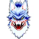 wolf blood angry blue anime tattoo design idea