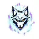 wolf blood angry blue anime tattoo design idea