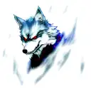 wolf blood angry blue anime tattoo design idea