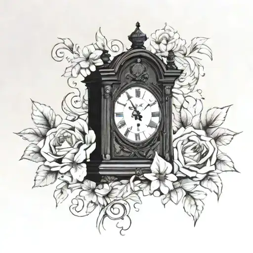grand father clock in memory of grandpa may 16 2024 tattoo design idea