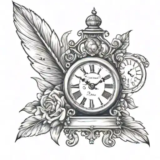 grand father clock in memory of grandpa may 16 2024 tattoo design idea