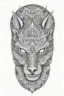 kitsune mask tattoo design idea
