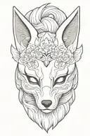 kitsune mask tattoo design idea